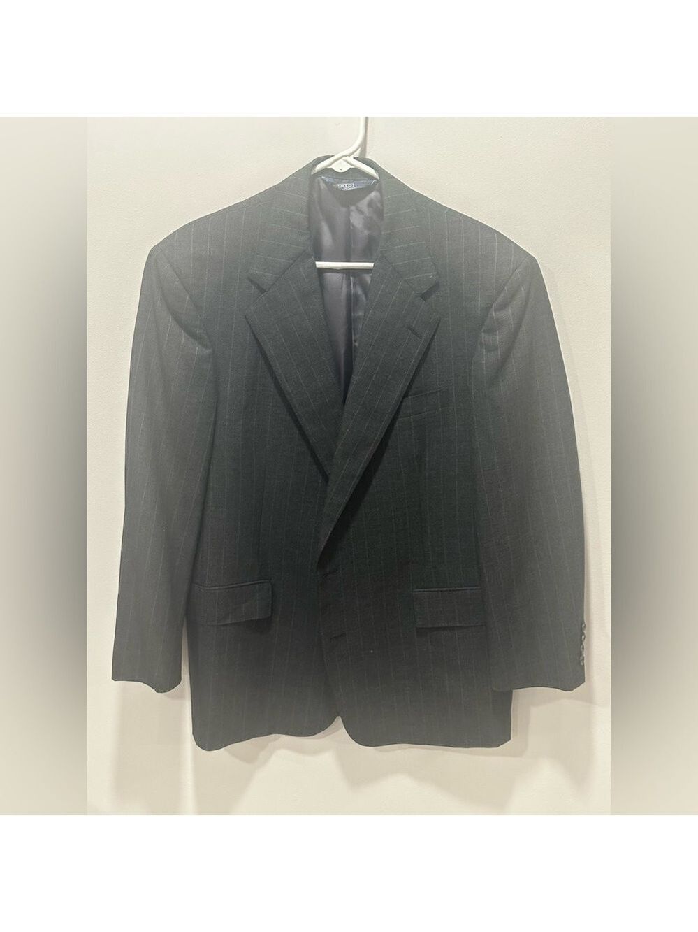 Polo by Ralph Lauren Men’s Suit Jacket Gray White Stripe Size 42/36